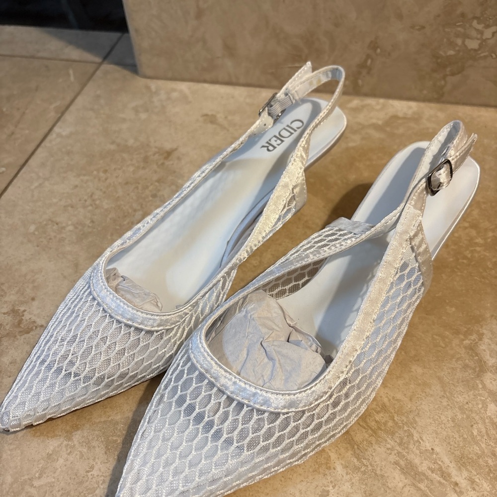 Cider Metallic Mesh Slingback Heels